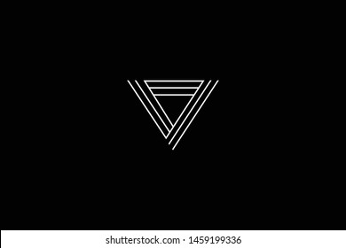 Outstanding professional elegant trendy awesome artistic black and white color V VV VVV initial based Alphabet icon logo.