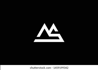 Outstanding professional elegant trendy awesome artistic black and white color MS SM initial based Alphabet icon logo.