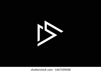 Outstanding professional elegant trendy awesome artistic black and white color MS SM initial based Alphabet icon logo.