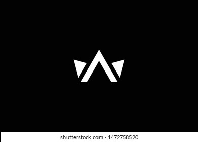 Outstanding professional elegant trendy awesome artistic black and white color W WA AW initial based Alphabet icon logo.