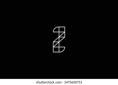 Outstanding professional elegant trendy awesome artistic black and white color Z ZZ initial based Alphabet icon logo.