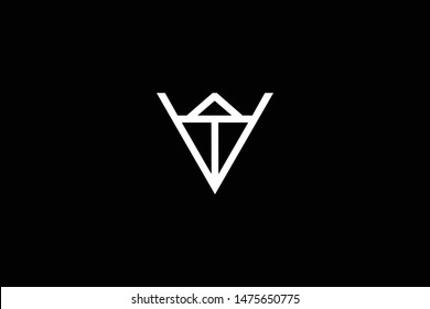 Outstanding professional elegant trendy awesome artistic black and white color V T TV VT initial based Alphabet icon logo.