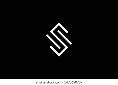 Outstanding professional elegant trendy awesome artistic black and white color S SM MS SE ES initial based Alphabet icon logo.