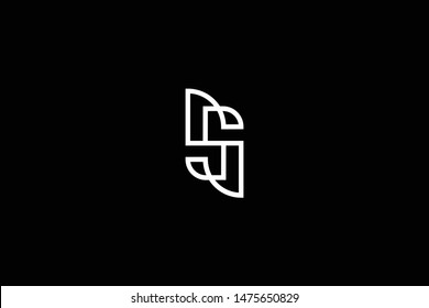 Outstanding professional elegant trendy awesome artistic black and white color S SS SJ JS initial based Alphabet icon logo.