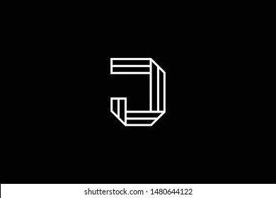 Outstanding professional elegant trendy awesome artistic black and white color J JJ JJJ JO OJ initial based Alphabet icon logo.