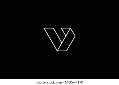 Outstanding professional elegant trendy awesome artistic black and white color V VV B BB BV VB initial based Alphabet icon logo.