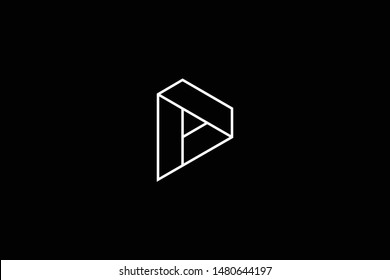 Outstanding professional elegant trendy awesome artistic black and white color P PP D DD DP PD initial based Alphabet icon logo.