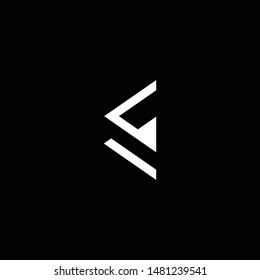 Outstanding professional elegant trendy awesome artistic black and white color E EF FE initial based Alphabet icon logo.