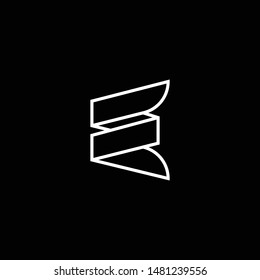 Outstanding professional elegant trendy awesome artistic black and white color E EE ES SE initial based Alphabet icon logo.