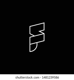 Outstanding professional elegant trendy awesome artistic black and white color F FF FS SF initial based Alphabet icon logo.