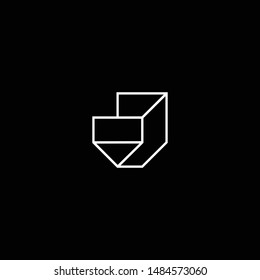 Outstanding professional elegant trendy awesome artistic black and white color JV VJ initial based Alphabet icon logo.