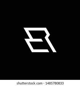 Outstanding professional elegant trendy awesome artistic black and white color ER RE initial based Alphabet icon logo.