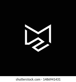 Outstanding professional elegant trendy awesome artistic black and white color MZ ZM initial based Alphabet icon logo.