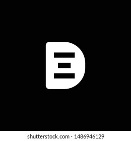 Outstanding professional elegant trendy awesome artistic black and white color DE ED initial based Alphabet icon logo.