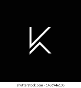 Outstanding professional elegant trendy awesome artistic black and white color K KW WK initial based Alphabet icon logo.