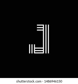 Outstanding professional elegant trendy awesome artistic black and white color J JJ JJJ initial based Alphabet icon logo.