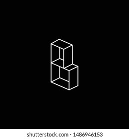 Outstanding professional elegant trendy awesome artistic black and white color B BB PB BP initial based Alphabet icon logo.