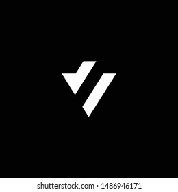 Outstanding professional elegant trendy awesome artistic black and white color V VD DV initial based Alphabet icon logo.