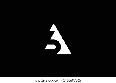 Outstanding professional elegant trendy awesome artistic black and white color AB BA initial based Alphabet icon logo.