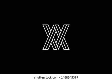 Outstanding professional elegant trendy awesome artistic black and white color XX AV VA initial based Alphabet icon logo.