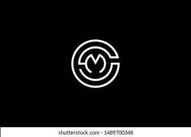 Outstanding professional elegant trendy awesome artistic black and white color CM MC initial based Alphabet icon logo.