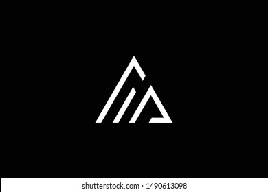 Outstanding professional elegant trendy awesome artistic black and white color AM MA initial based Alphabet icon logo.
