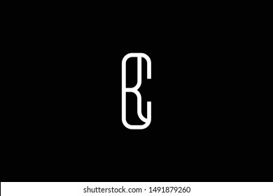 Outstanding professional elegant trendy awesome artistic black and white color CR RC initial based Alphabet icon logo.