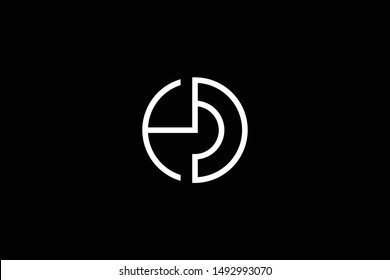 Outstanding professional elegant trendy awesome artistic black and white color CD DC initial based Alphabet icon logo.