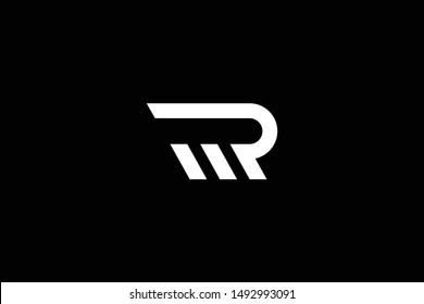 Outstanding professional elegant trendy awesome artistic black and white color RM MR PM MP initial based Alphabet icon logo.