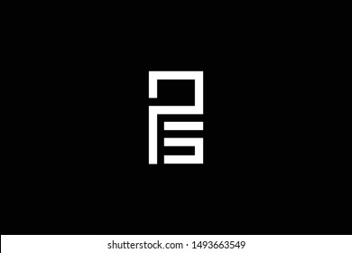 Outstanding professional elegant trendy awesome artistic black and white color PS SP initial based Alphabet icon logo.