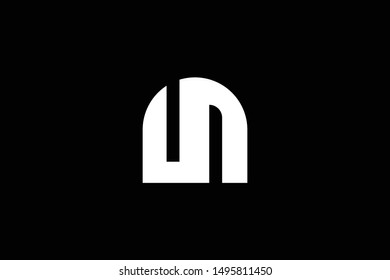 Outstanding professional elegant trendy awesome artistic black and white color UN NU S initial based Alphabet icon logo.