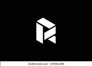 Outstanding professional elegant trendy awesome artistic black and white color R PR RP initial based Alphabet icon logo.