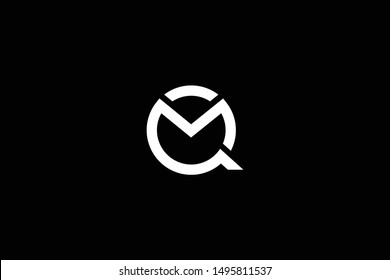 Outstanding professional elegant trendy awesome artistic black and white color QM MQ initial based Alphabet icon logo.