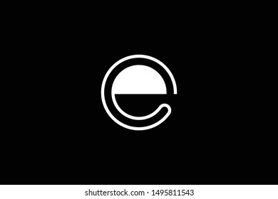 Outstanding professional elegant trendy awesome artistic black and white color E EE EC CE initial based Alphabet icon logo.