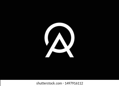 Outstanding professional elegant trendy awesome artistic black and white color AP PA AO OA initial based Alphabet icon logo.