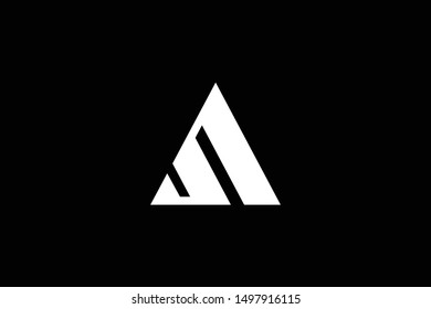 Outstanding professional elegant trendy awesome artistic black and white color S AS SA initial based Alphabet icon logo.