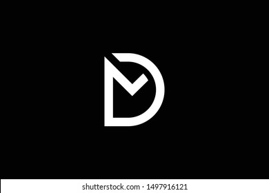 Outstanding professional elegant trendy awesome artistic black and white color DM MD initial based Alphabet icon logo.