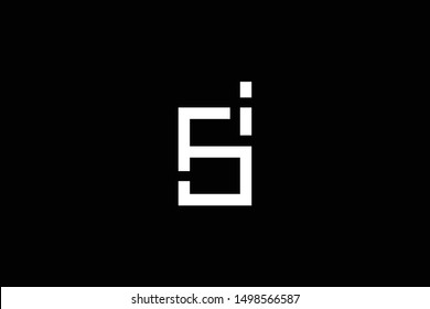 Outstanding professional elegant trendy awesome artistic black and white color FJ JF FI IF initial based Alphabet icon logo.