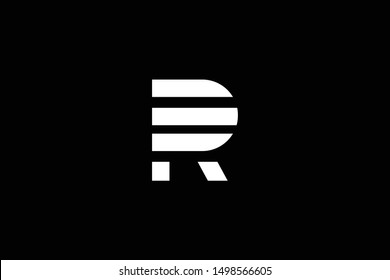Outstanding professional elegant trendy awesome artistic black and white color R RP PR RD DR initial based Alphabet icon logo.