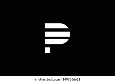 Outstanding professional elegant trendy awesome artistic black and white color P PD DP initial based Alphabet icon logo.