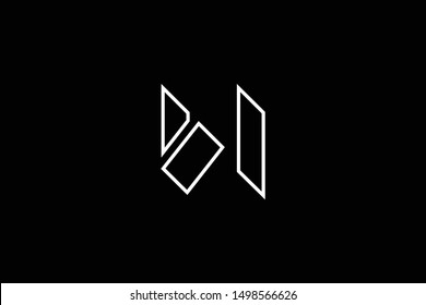 Outstanding professional elegant trendy awesome artistic black and white color BW WB initial based Alphabet icon logo.