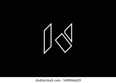 Outstanding professional elegant trendy awesome artistic black and white color W WW WD DW initial based Alphabet icon logo.