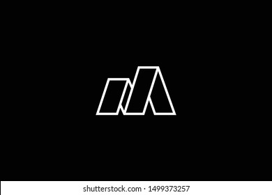 Outstanding professional elegant trendy awesome artistic black and white color M MM MN NM initial based Alphabet icon logo.