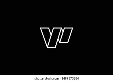 Outstanding professional elegant trendy awesome artistic black and white color W WW WV VW VN NV initial based Alphabet icon logo.