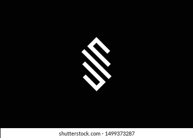 Outstanding professional elegant trendy awesome artistic black and white color SE ES SM MS SW WS initial based Alphabet icon logo.