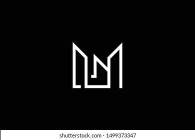 Outstanding professional elegant trendy awesome artistic black and white color W WW WU UW initial based Alphabet icon logo.