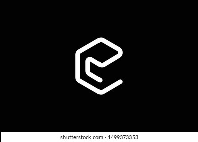 Outstanding professional elegant trendy awesome artistic black and white color R RC CR initial based Alphabet icon logo.