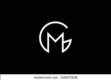 Outstanding professional elegant trendy awesome artistic black and white color GM MG initial based Alphabet icon logo.