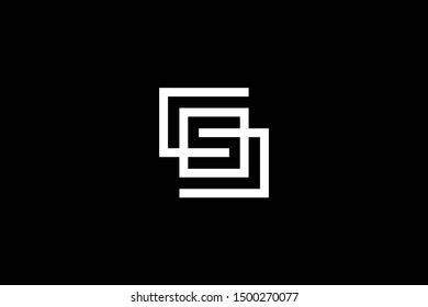 Outstanding professional elegant trendy awesome artistic black and white color S SS initial based Alphabet icon logo.