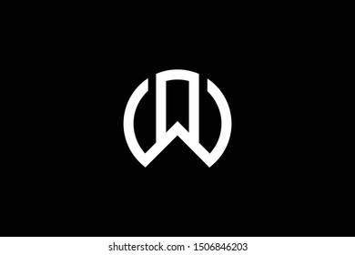 Outstanding professional elegant trendy awesome artistic black and white color WO OW initial based Alphabet icon logo.